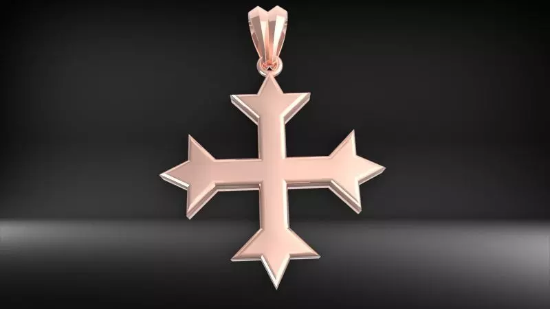 Plain Coptic Cross Pendant 3D print model_4