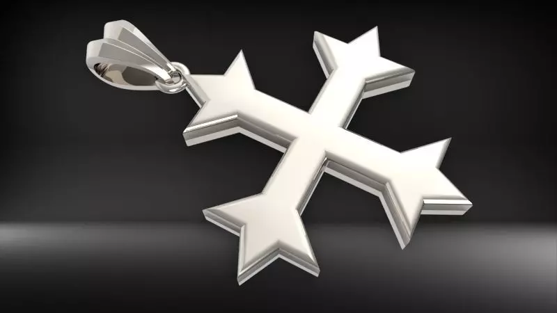 Plain Coptic Cross Pendant 3D print model_7