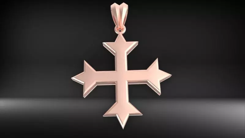 Plain Coptic Cross Pendant 3D print model_6