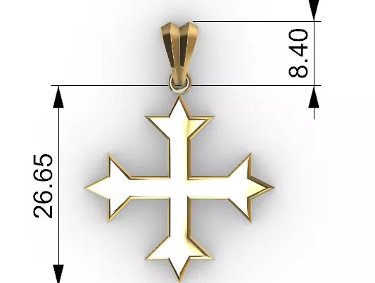 Plain Coptic Cross Pendant 3D print model_17