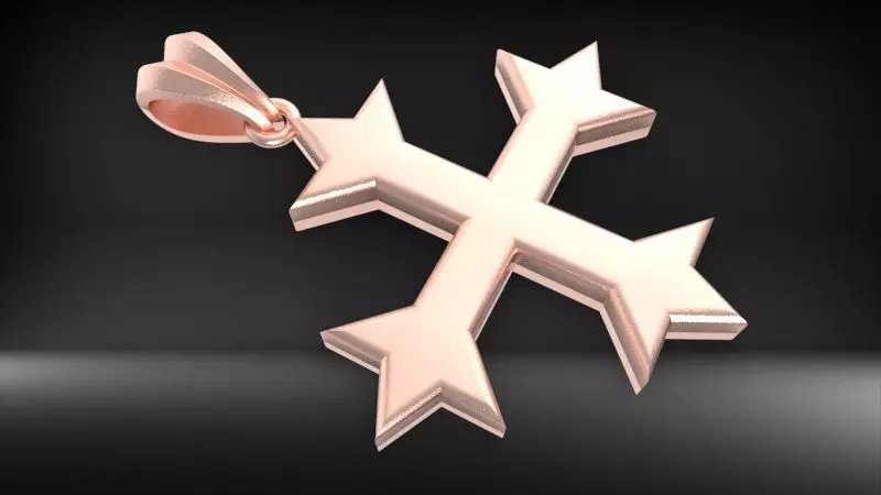 Plain Coptic Cross Pendant 3D print model_3