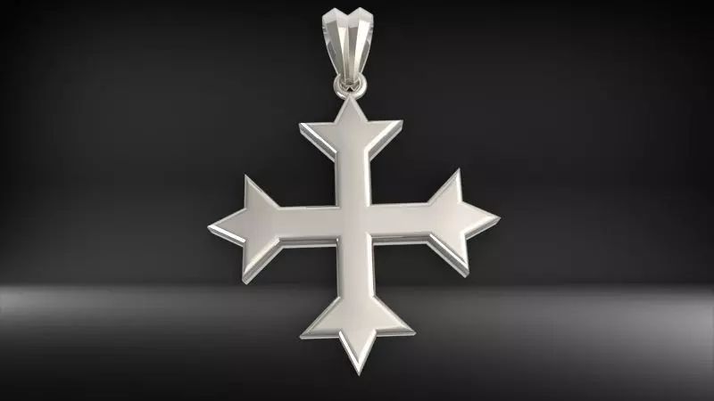 Plain Coptic Cross Pendant 3D print model_2