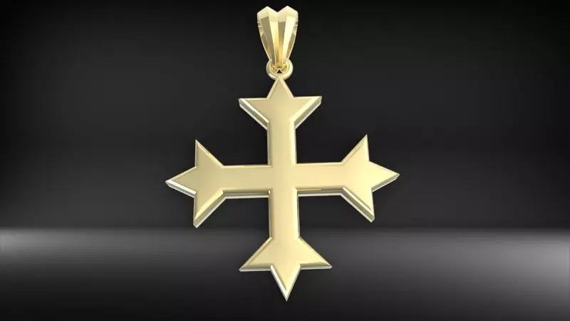 Plain Coptic Cross Pendant 3D print model_5