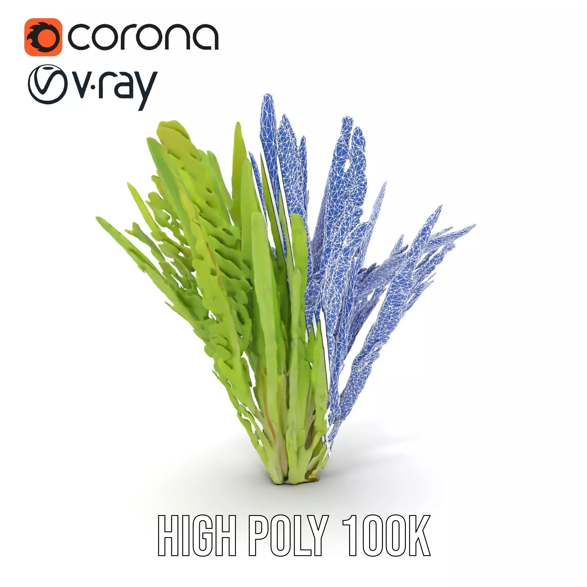 Vibrant Grass model pack Low-poly 3D model_34