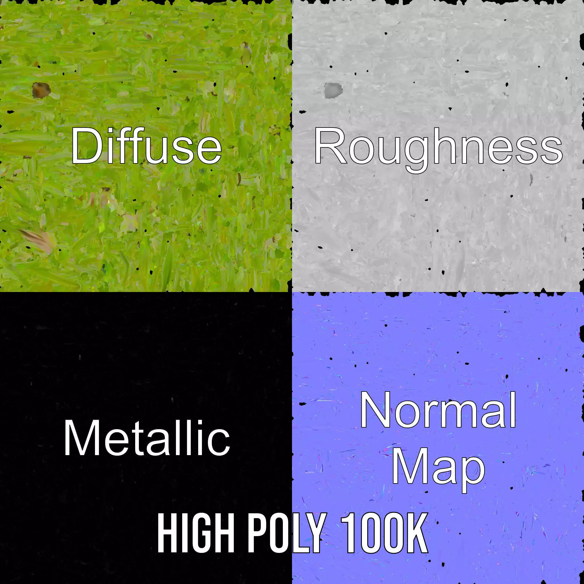 Vibrant Grass model pack Low-poly 3D model_3