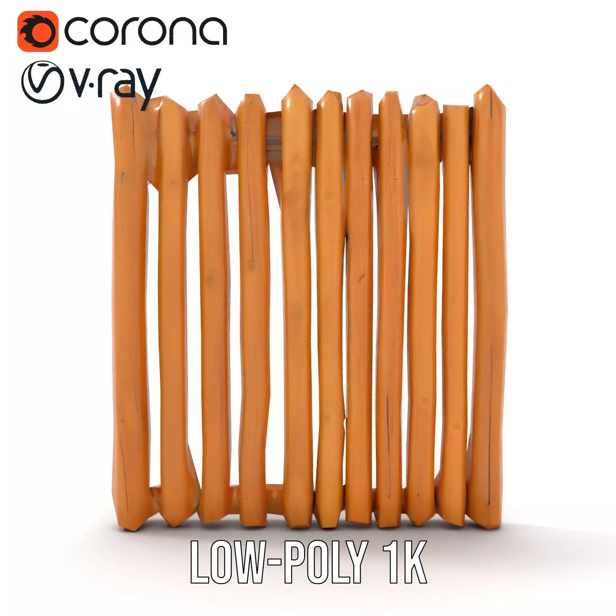 Natural Oak Slats model pack Low-poly 3D model_7