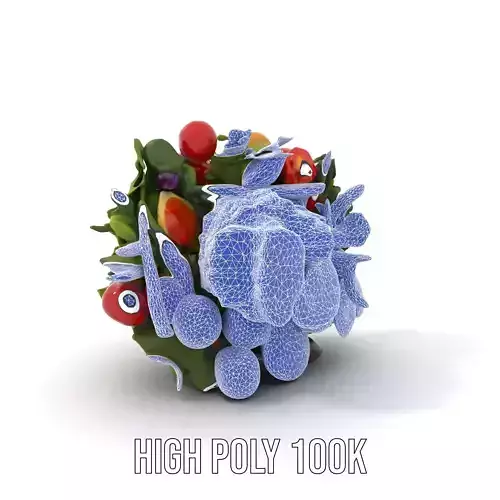 Colorful Salad Dish model pack Low-poly 3D model 4