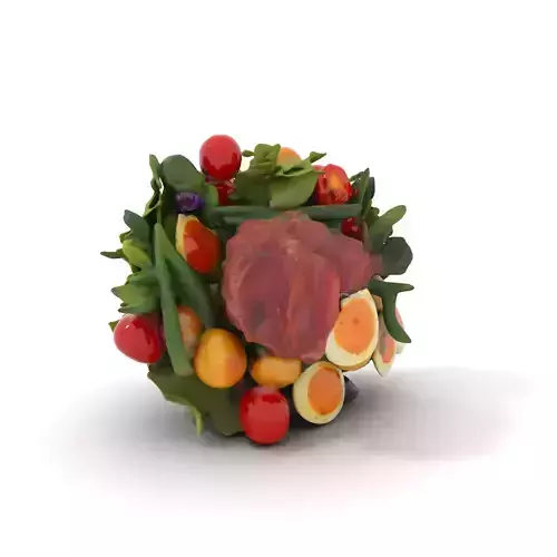 Colorful Salad Dish model pack Low-poly 3D model 7