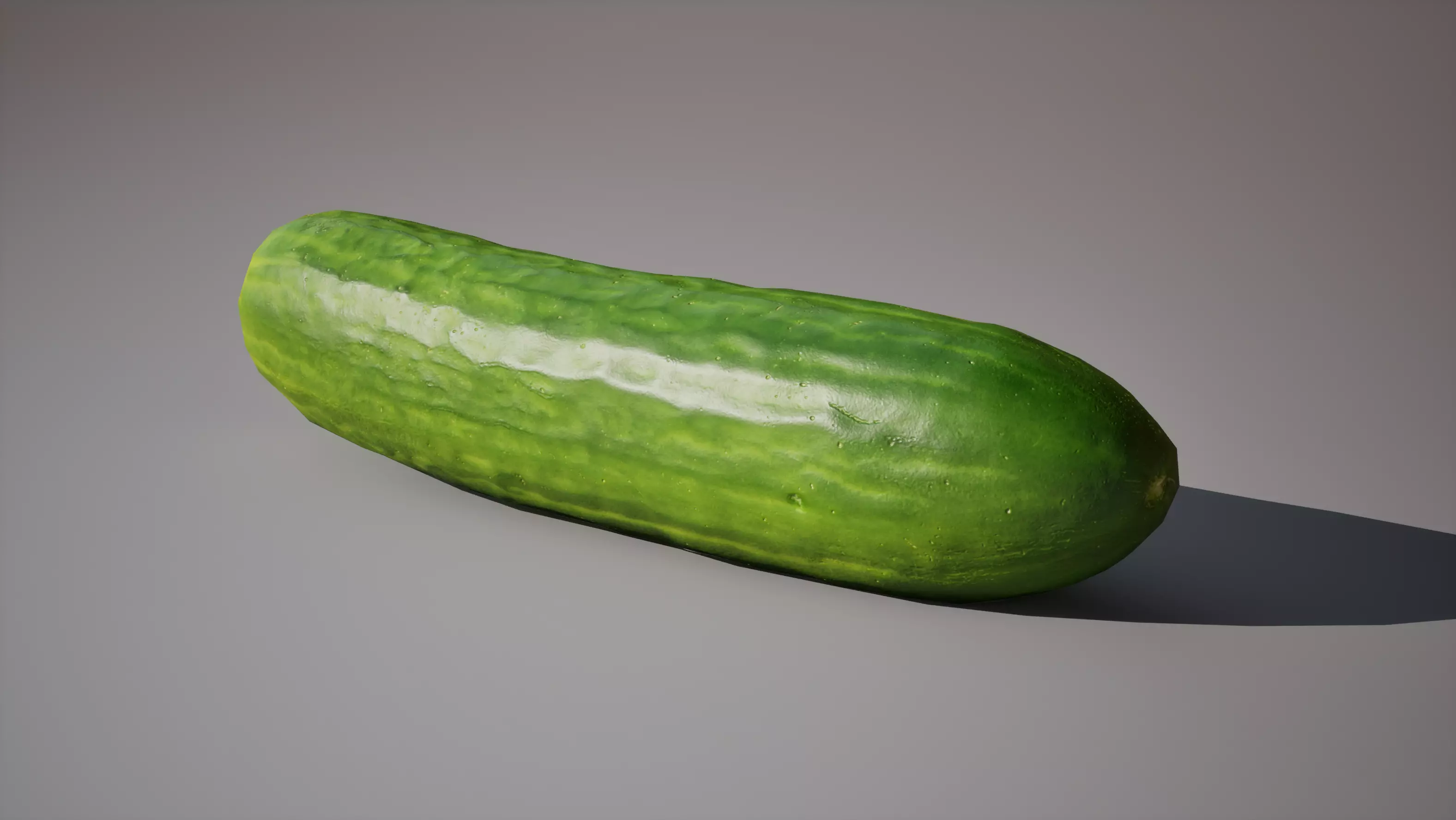 Cucumber 1K triangles 4K PBR textures Low-poly 3D model_0