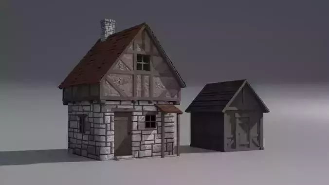 Medieval House and Wood Cabin Pack