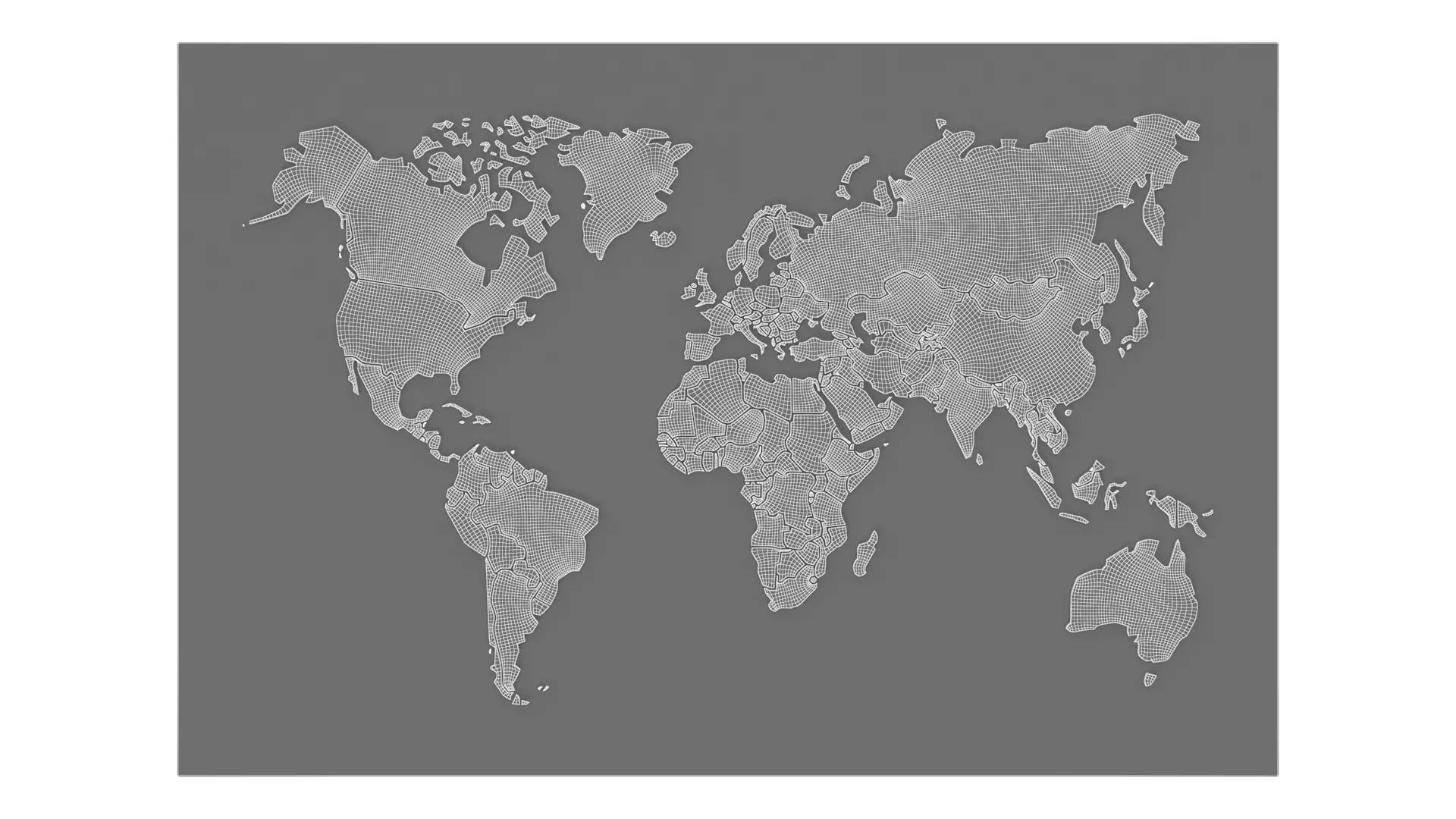 Stylized World Map Low-poly 3D model_10