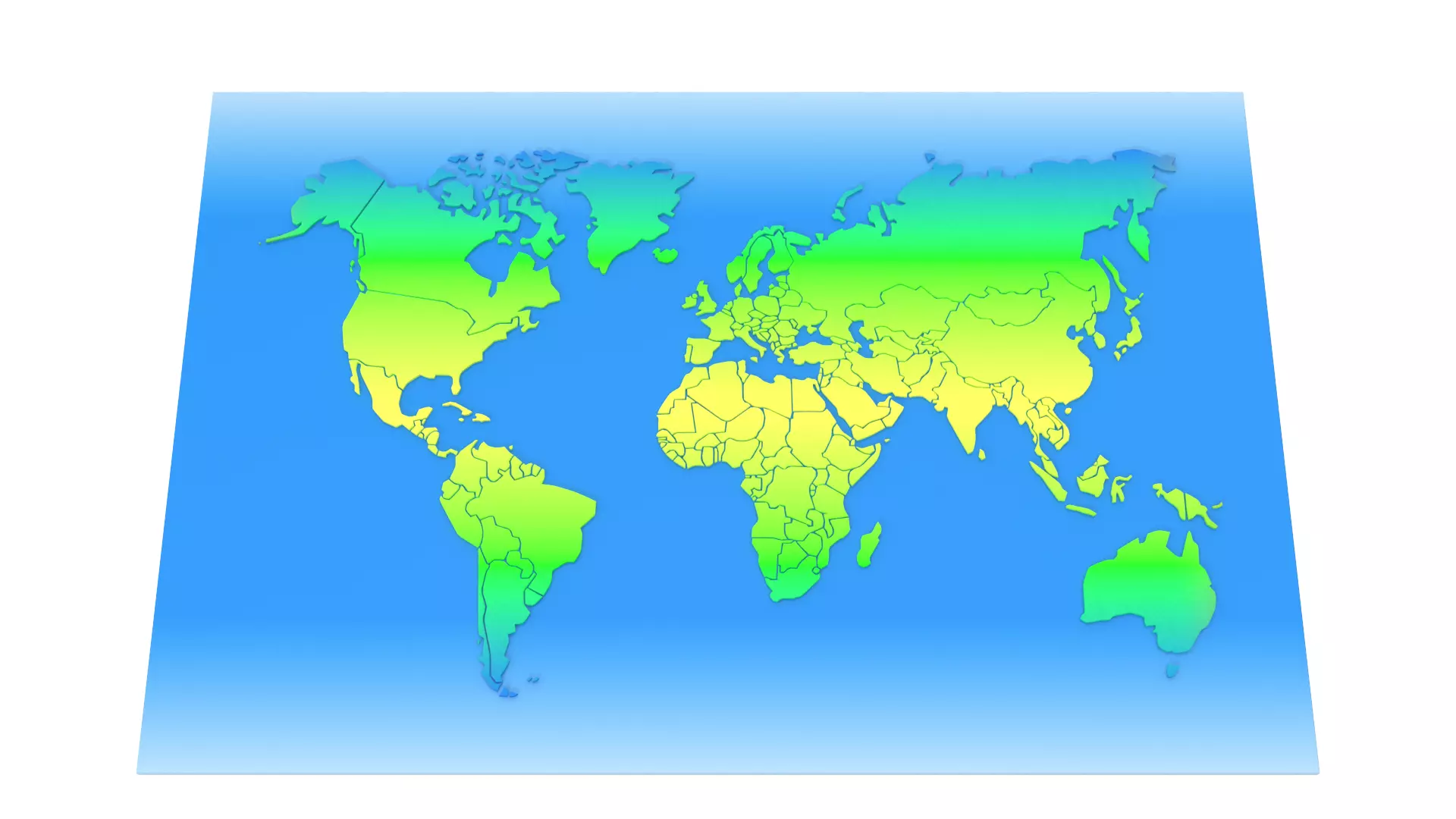 Stylized World Map Low-poly 3D model_6