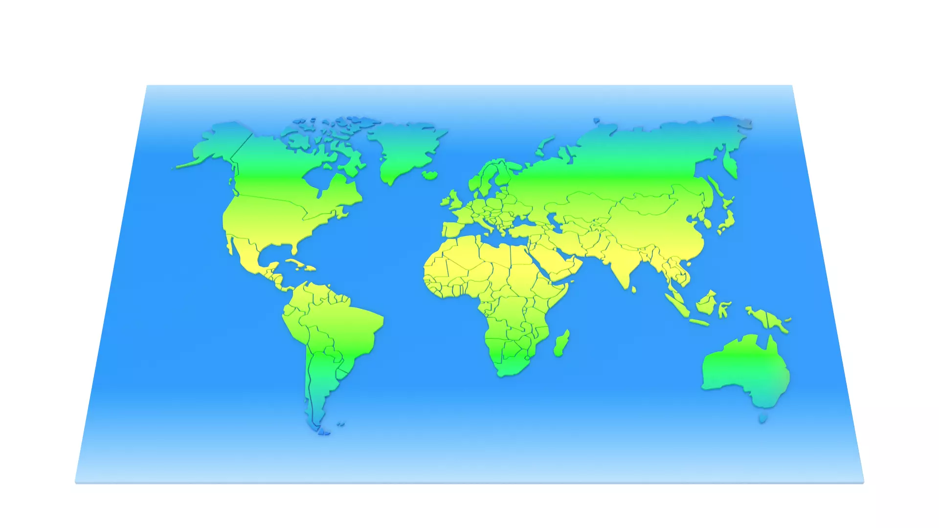 Stylized World Map Low-poly 3D model_7