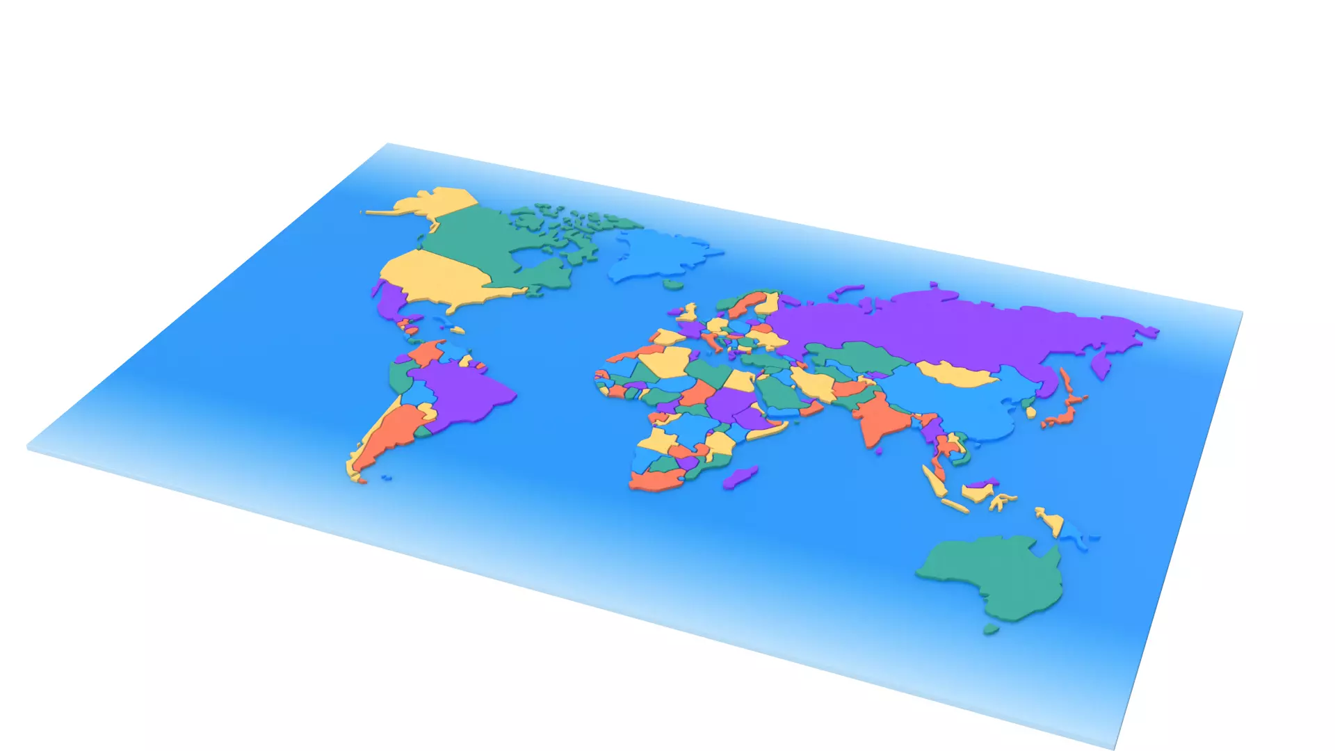 Stylized World Map Low-poly 3D model_1