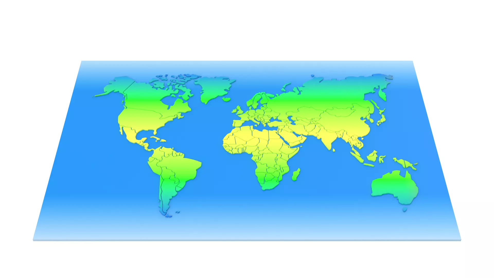 Stylized World Map Low-poly 3D model_8