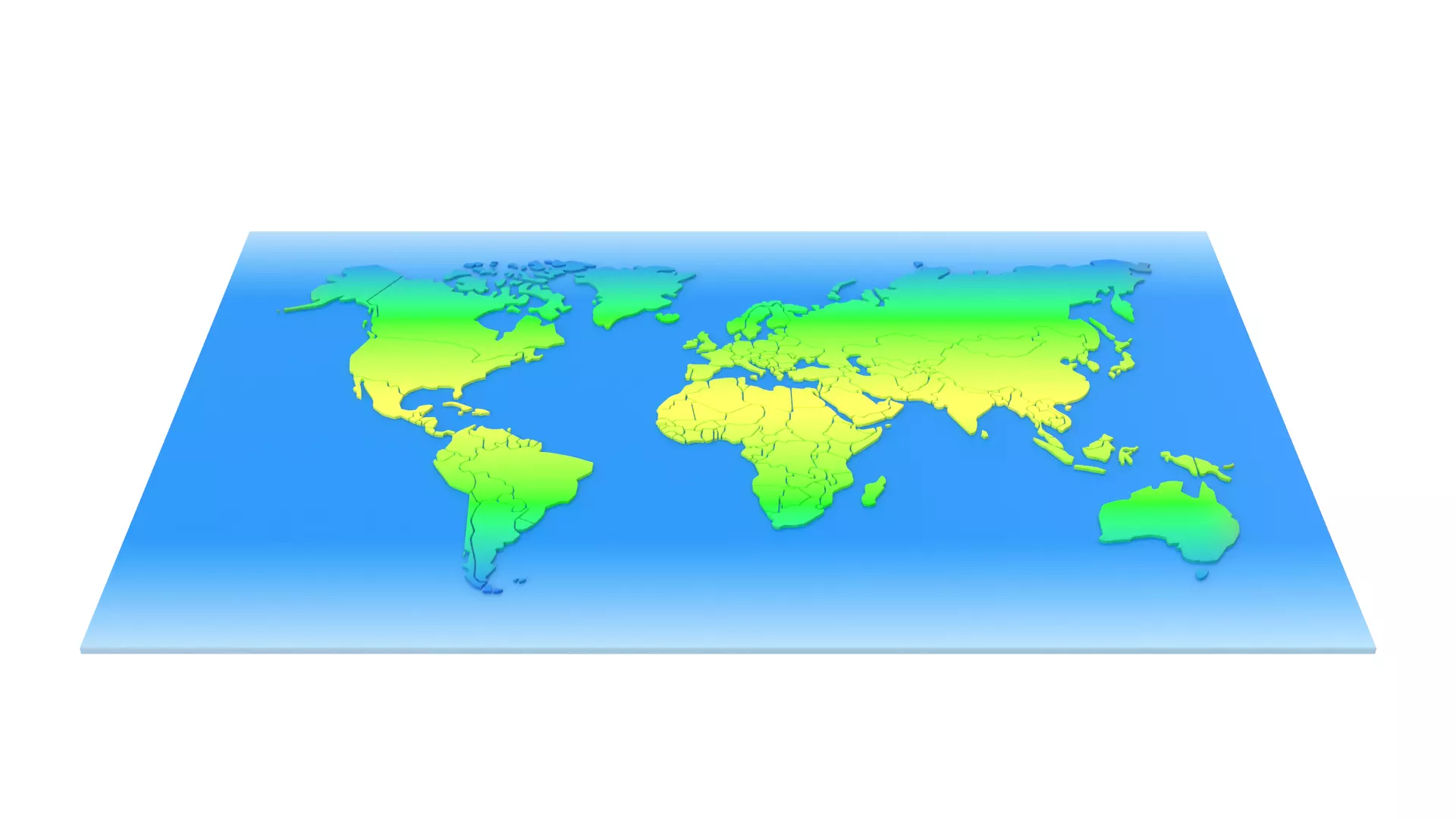 Stylized World Map Low-poly 3D model_9