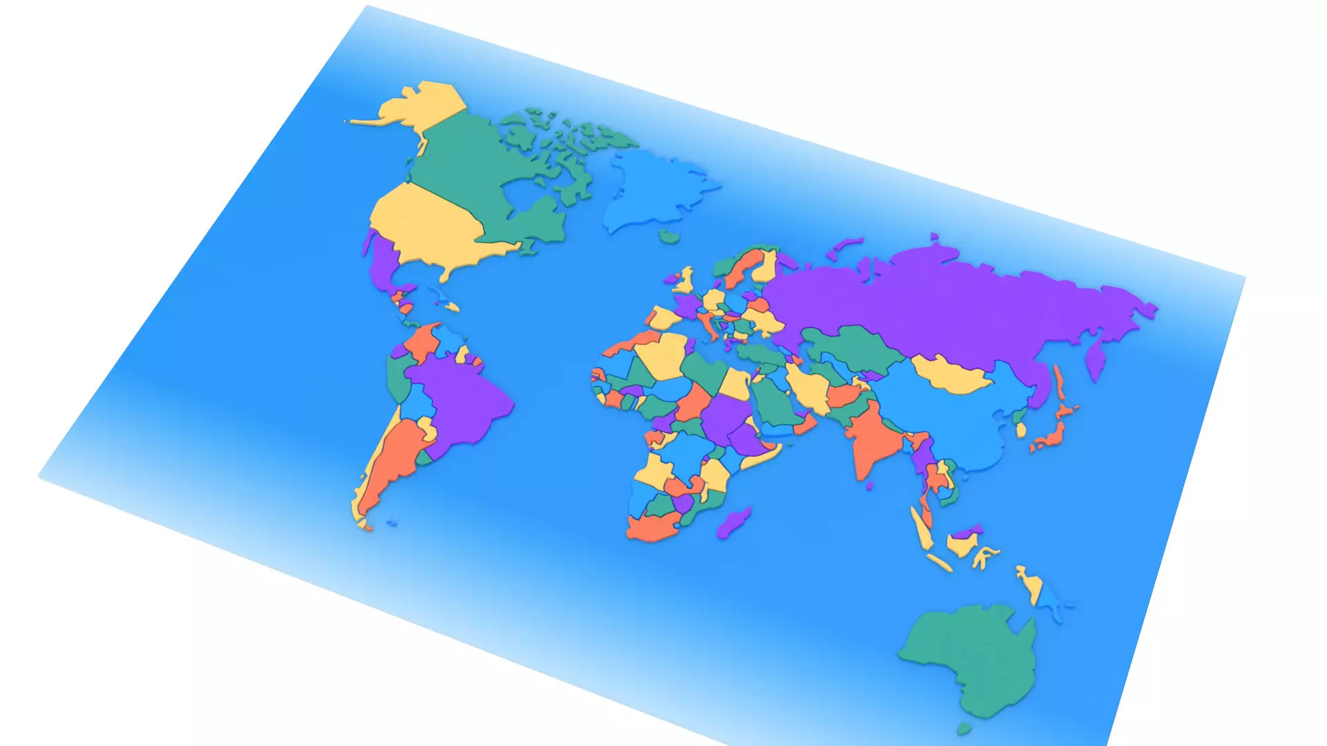 Stylized World Map Low-poly 3D model_3