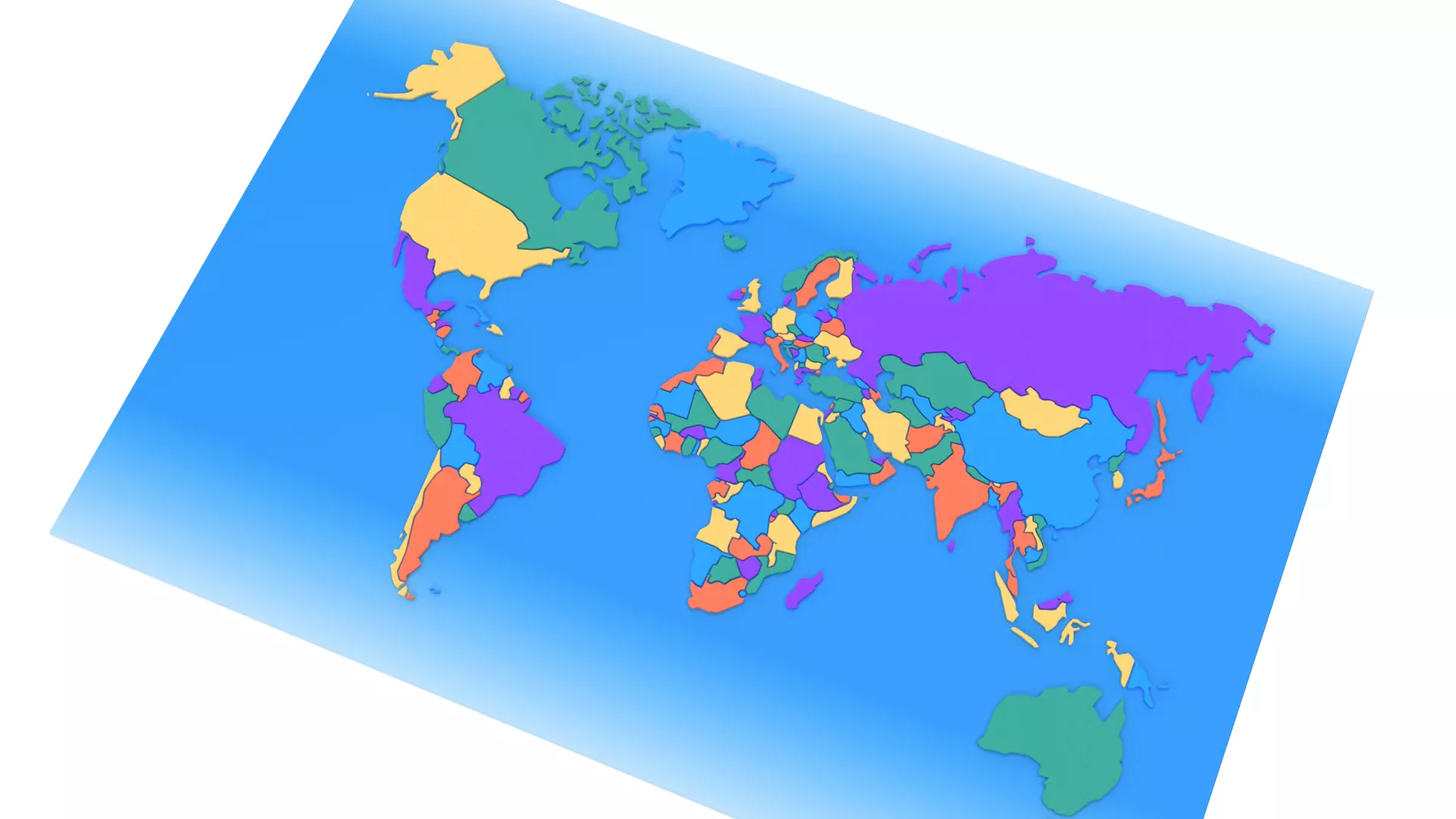 Stylized World Map Low-poly 3D model_2