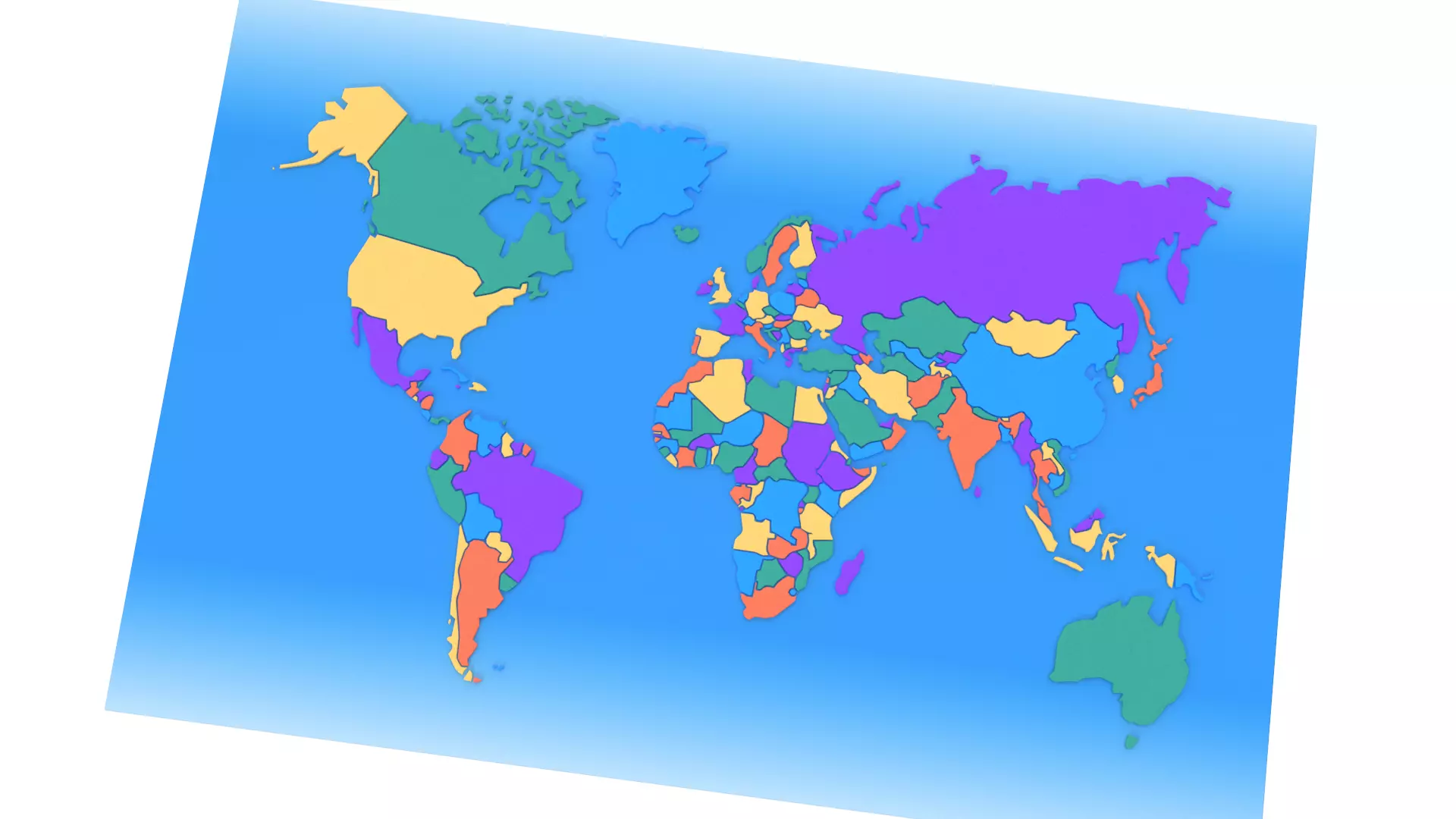 Stylized World Map Low-poly 3D model_0