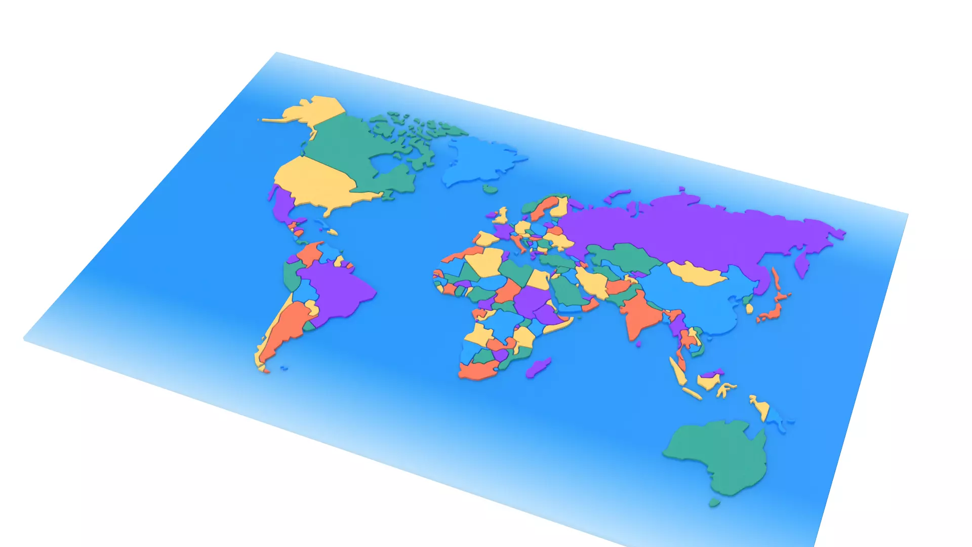 Stylized World Map Low-poly 3D model_4