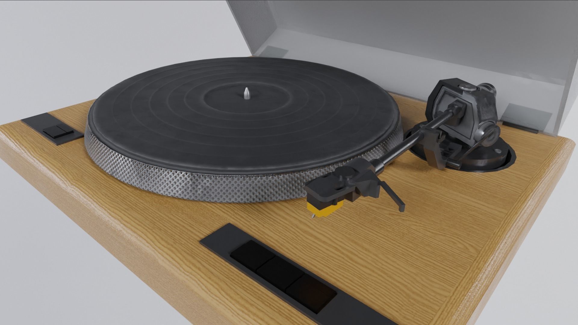 Vintage Record Player Low-poly 3D model_2