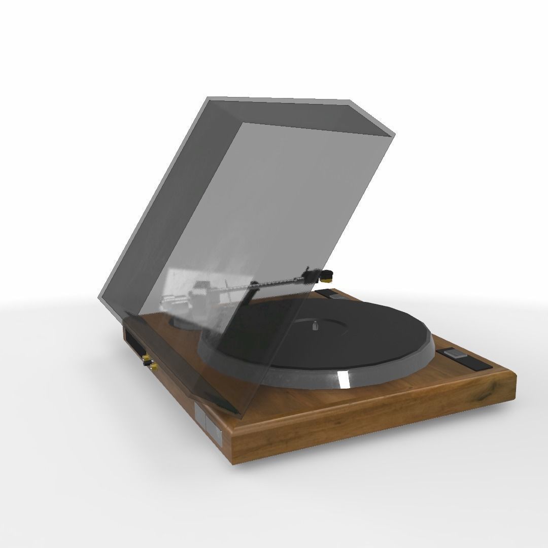 Vintage Record Player Low-poly 3D model_16