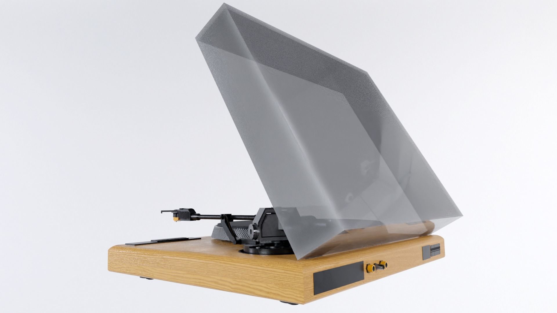 Vintage Record Player Low-poly 3D model_1