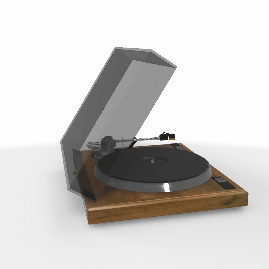 Vintage Record Player Low-poly 3D model_15