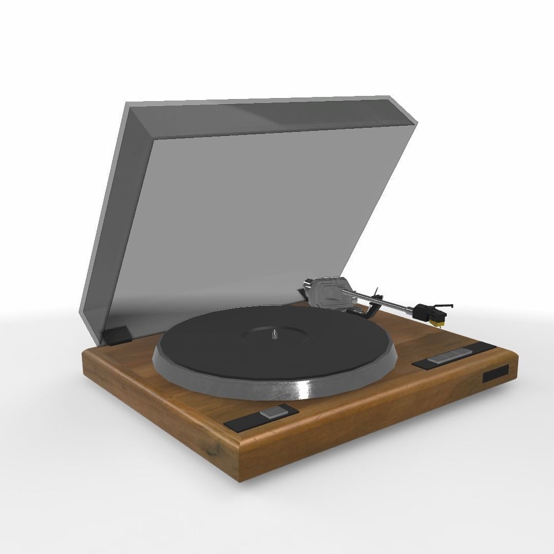 Vintage Record Player Low-poly 3D model_11