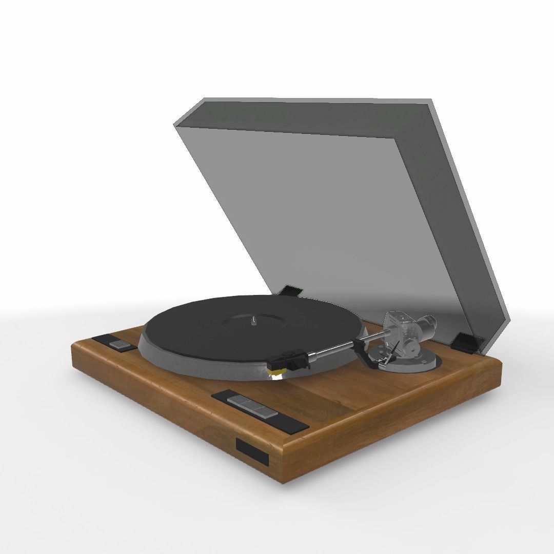 Vintage Record Player Low-poly 3D model_33