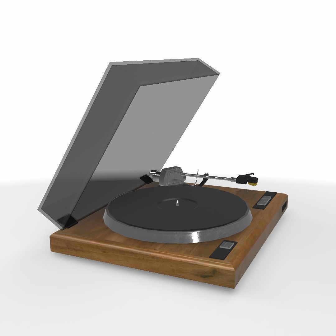 Vintage Record Player Low-poly 3D model_26