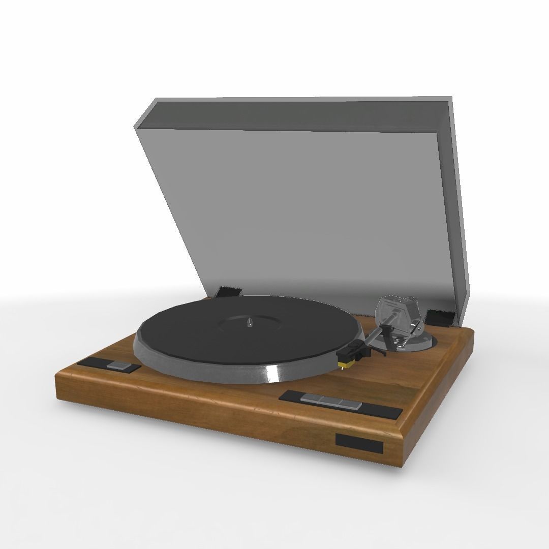Vintage Record Player Low-poly 3D model_38