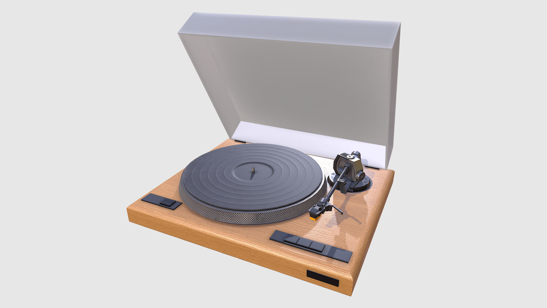 Vintage Record Player Low-poly 3D model_4