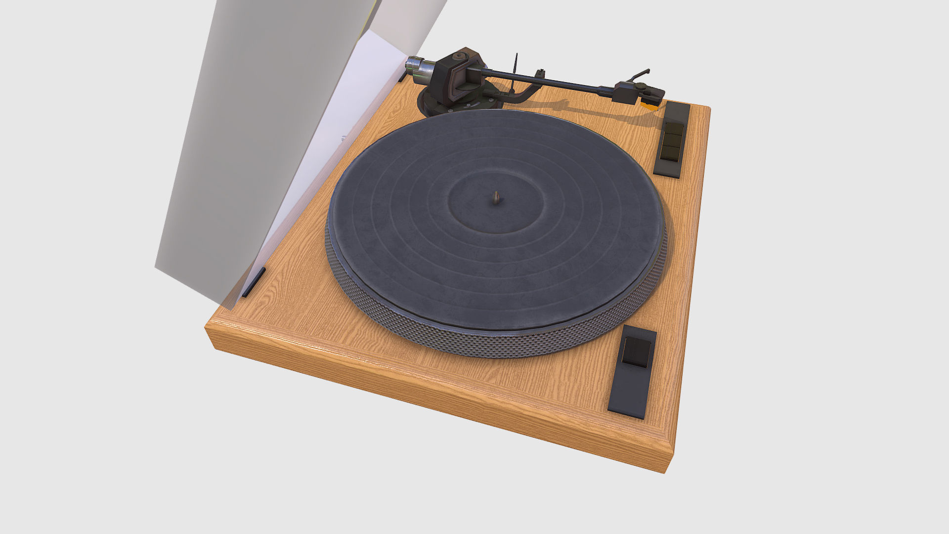 Vintage Record Player Low-poly 3D model_7
