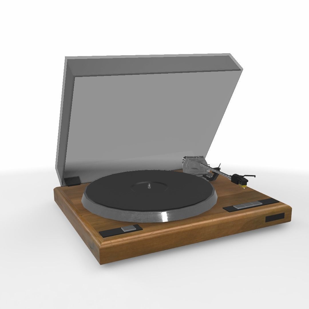 Vintage Record Player Low-poly 3D model_40