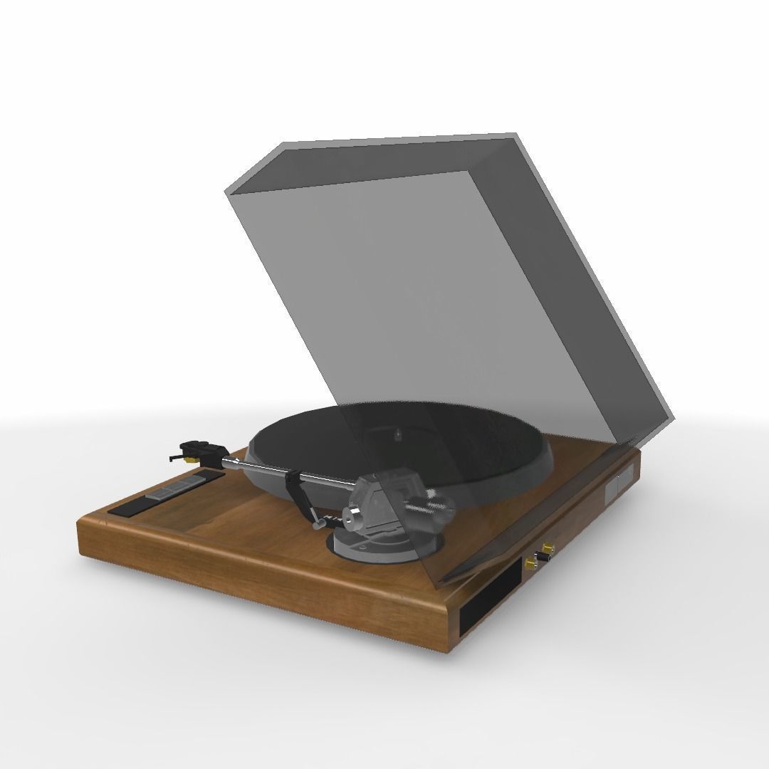 Vintage Record Player Low-poly 3D model_21