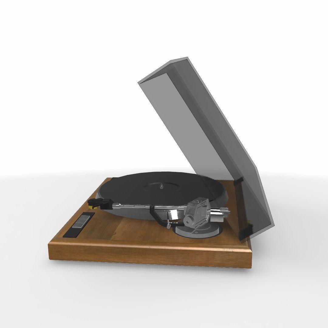 Vintage Record Player Low-poly 3D model_30