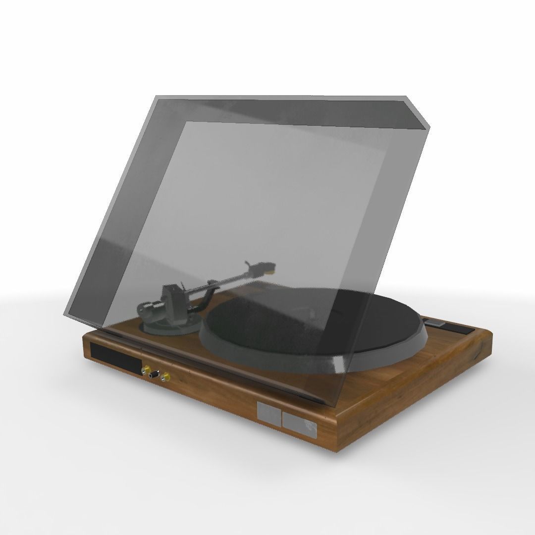 Vintage Record Player Low-poly 3D model_28