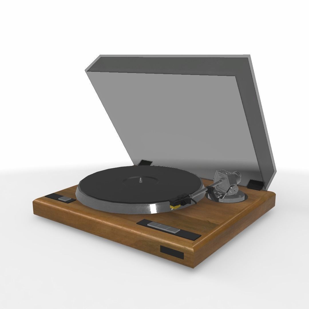 Vintage Record Player Low-poly 3D model_34