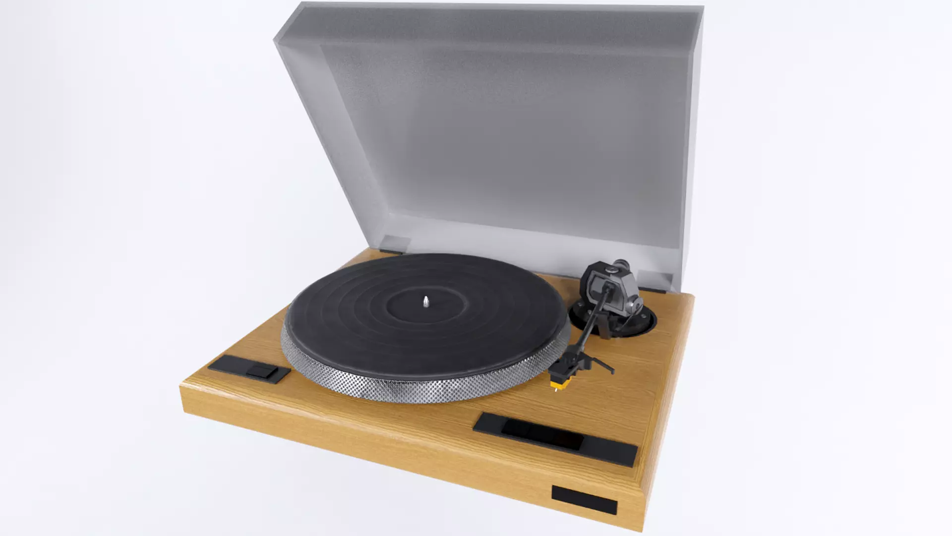Vintage Record Player Low-poly 3D model_0