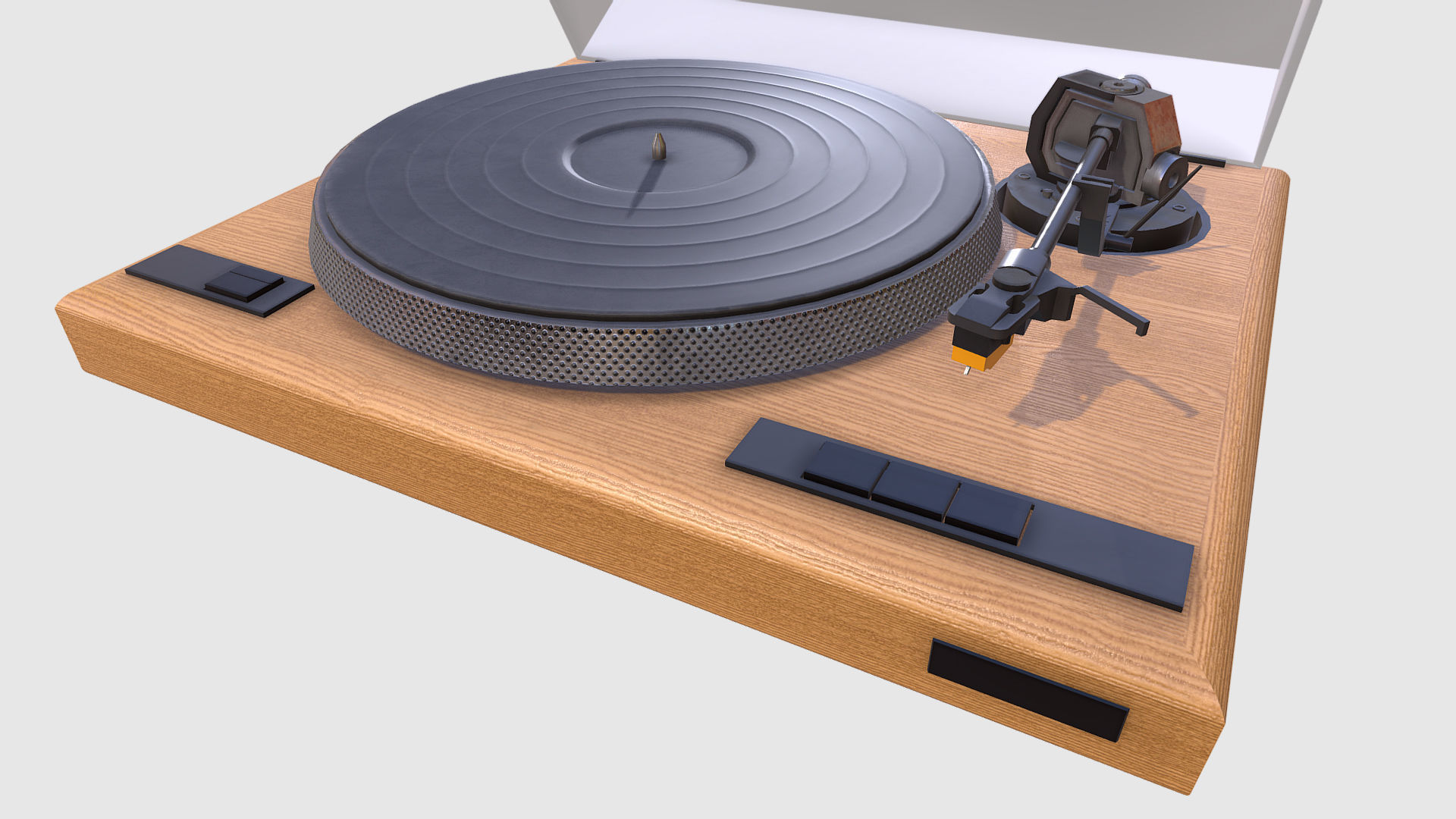 Vintage Record Player Low-poly 3D model_6