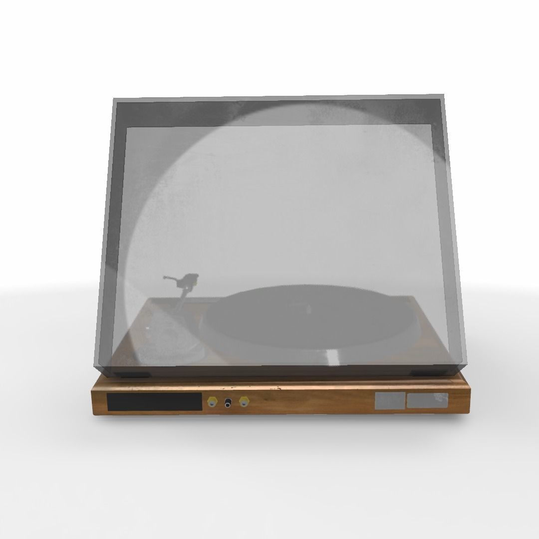 Vintage Record Player Low-poly 3D model_20
