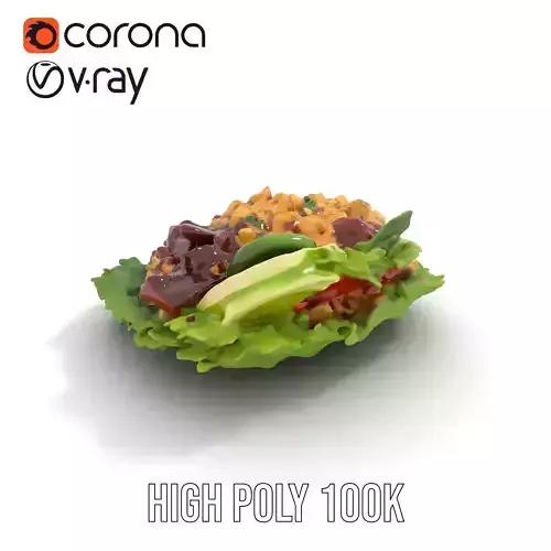 Crisp Cobb Salad model pack Low-poly 3D model 5