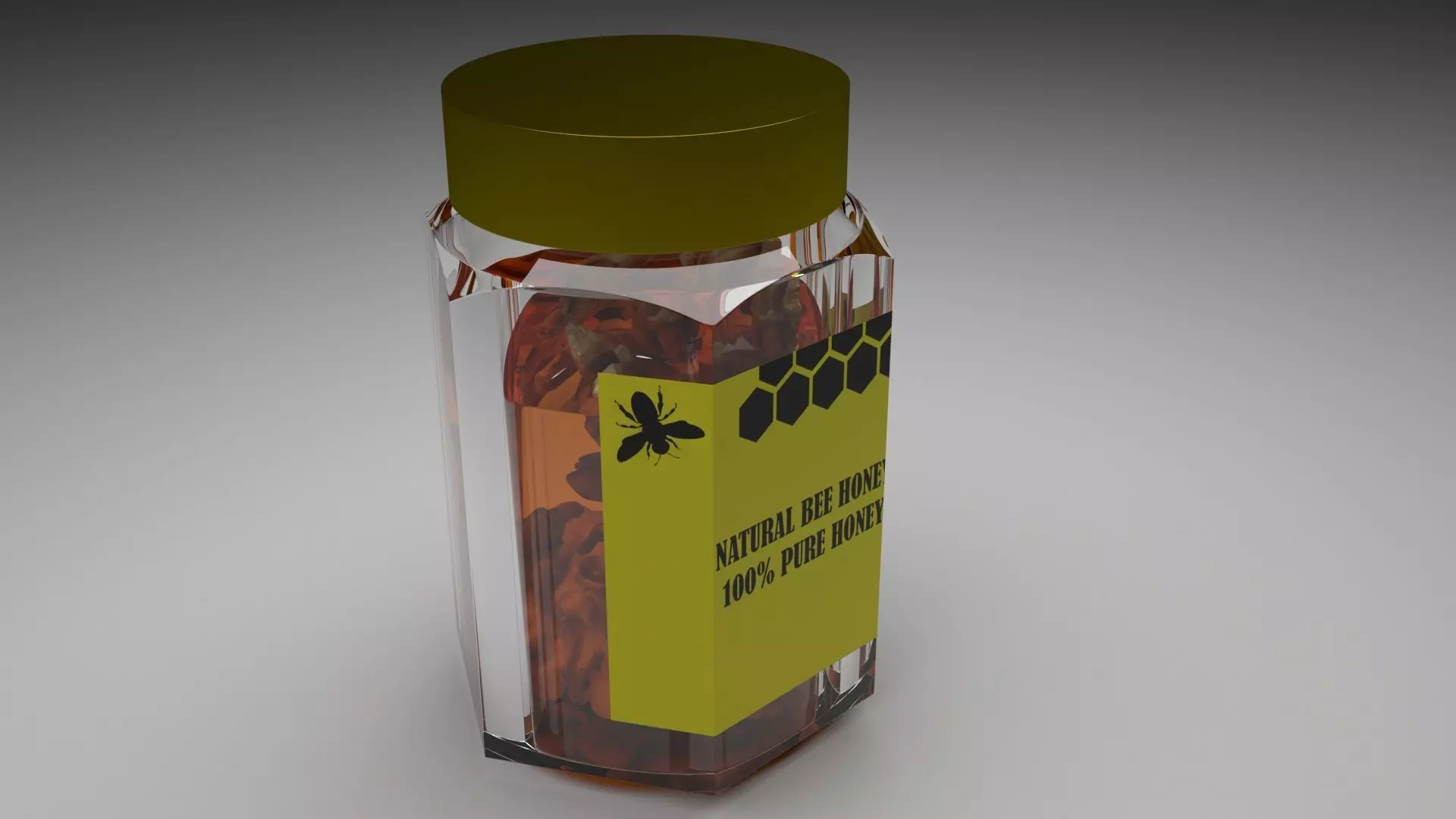Jar of Honey With Walnuts 3D model