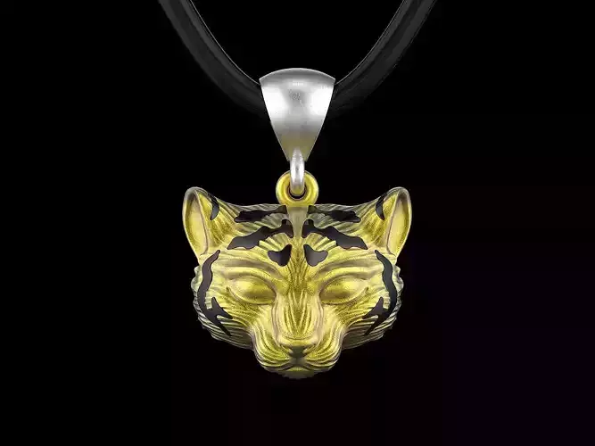 Pendant tiger cub head 0190 3D print model