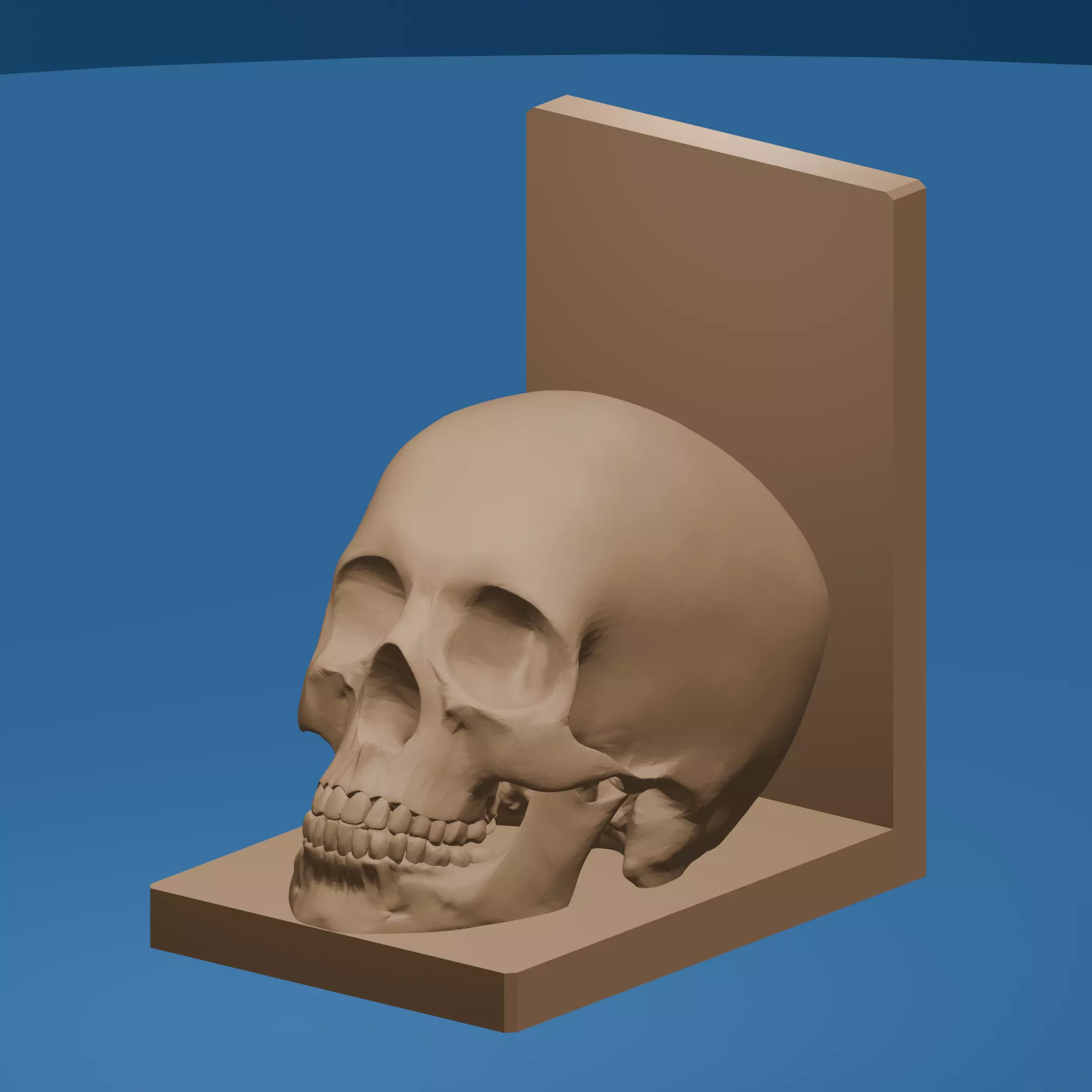 Golden Skull Bookend Gothic Decorative Shelf Piece 3D print model