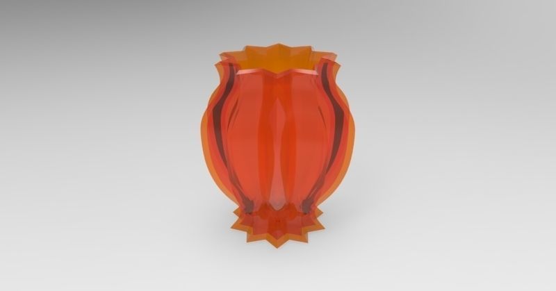 Glass Vase Low-poly 3D model_2