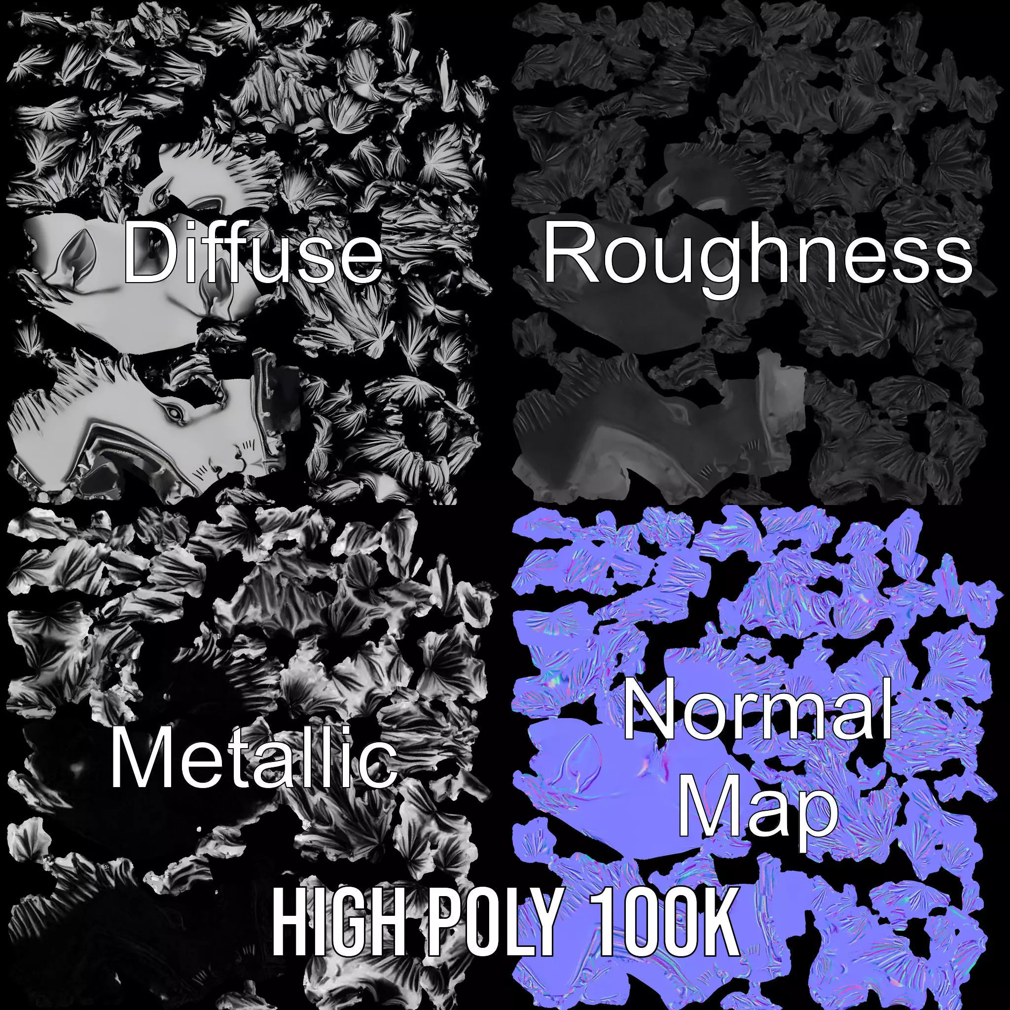 Fierce Silver Wolf Head model pack Low-poly 3D model_3