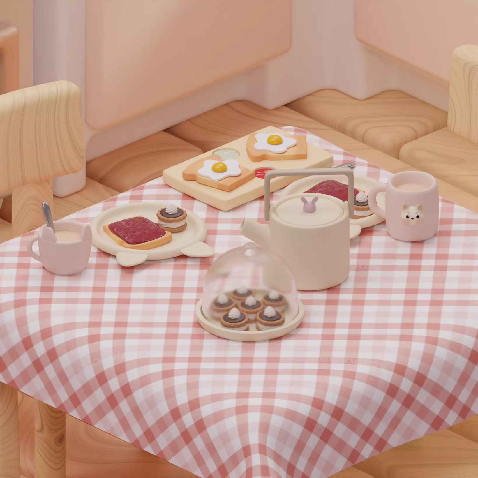 Cozy Isometric Kitchen 3D Model Low-poly 3D model_4