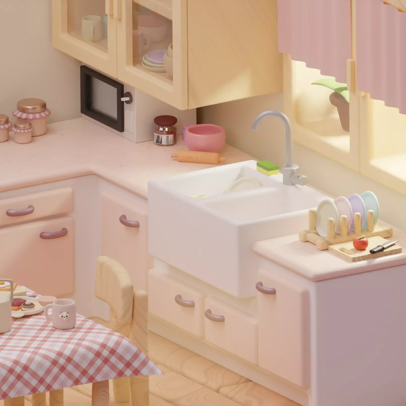 Cozy Isometric Kitchen 3D Model Low-poly 3D model_6